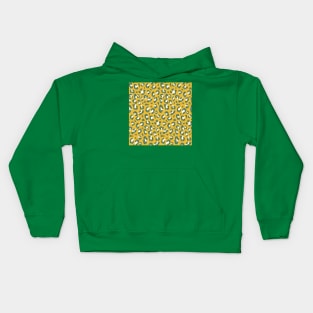 Yellow Geometric Leopard Print Kids Hoodie